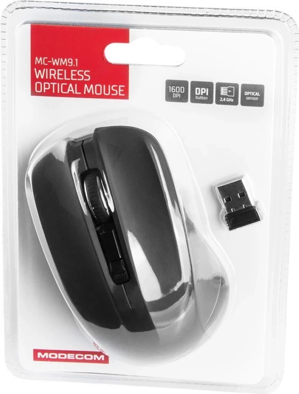 Maus Modecom MC-WM9.1, pa kabllo, laser, 1600 DPI, i zi