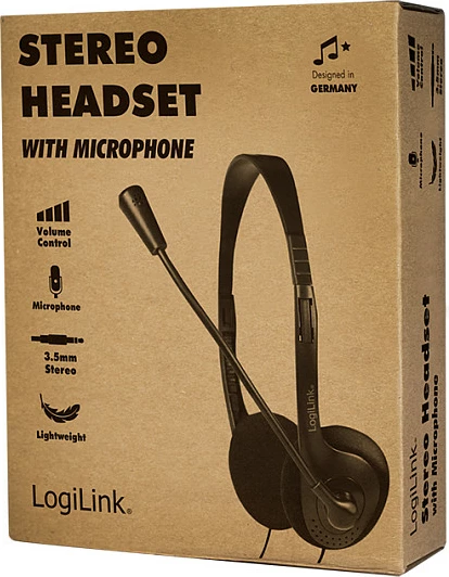 Kufje me mikrofon LogiLink HS0052, me kabllo 1.8 m, 2x 3.5 mm, të zeza