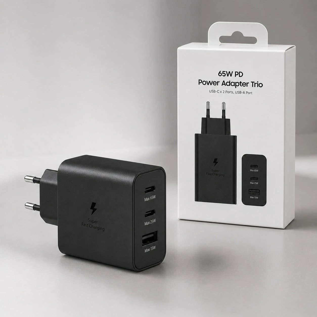 Karikues 65W PD Trio 2x USB-C + USB-A, EU Plug - i zi