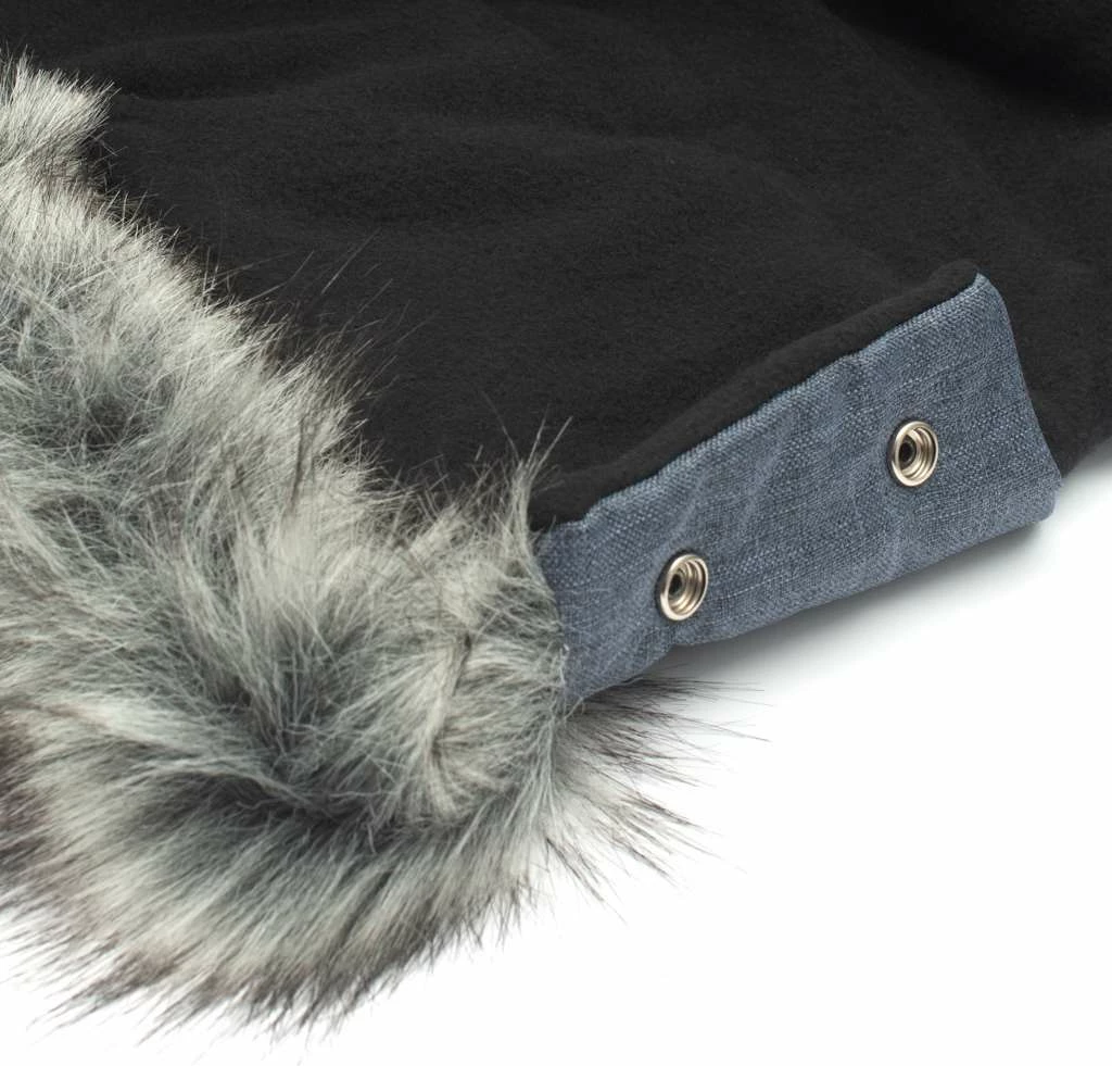 muff dore për karrocë, New Baby, 2‑in‑1, me gëzof, 44x26 cm, blu