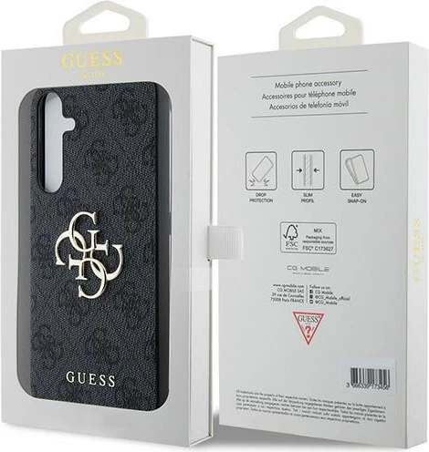 Mbështjellës Guess 4G Big Metal Logo për Samsung Galaxy A35, i zi