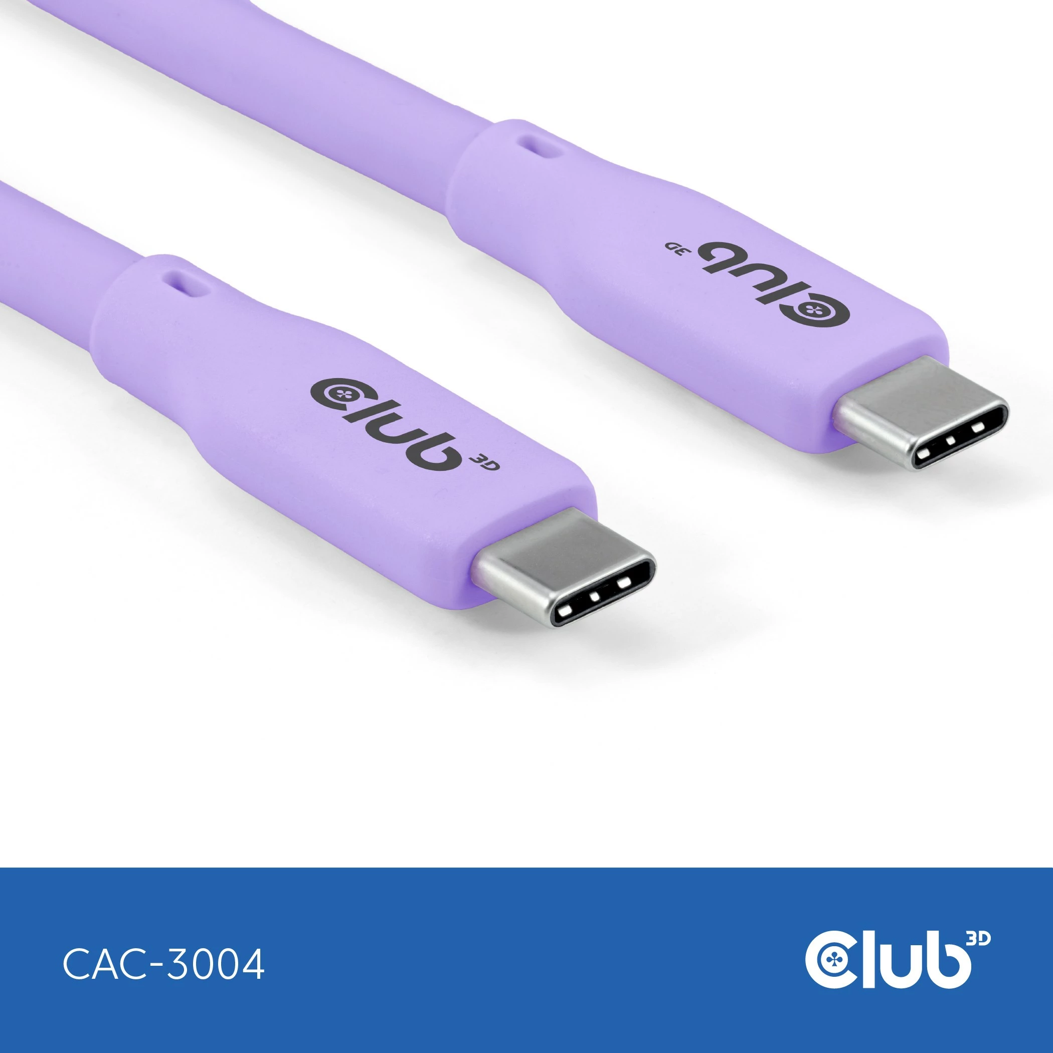 Kabllo USB-C Club3D Lifestyle CAC-3004, 2m, 240W, 20Gbps, lila