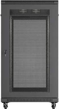 Shafë rack LANBERG 19" 22U 600x1200mm, qëndrueshme, e zezë, dyer të perforuara