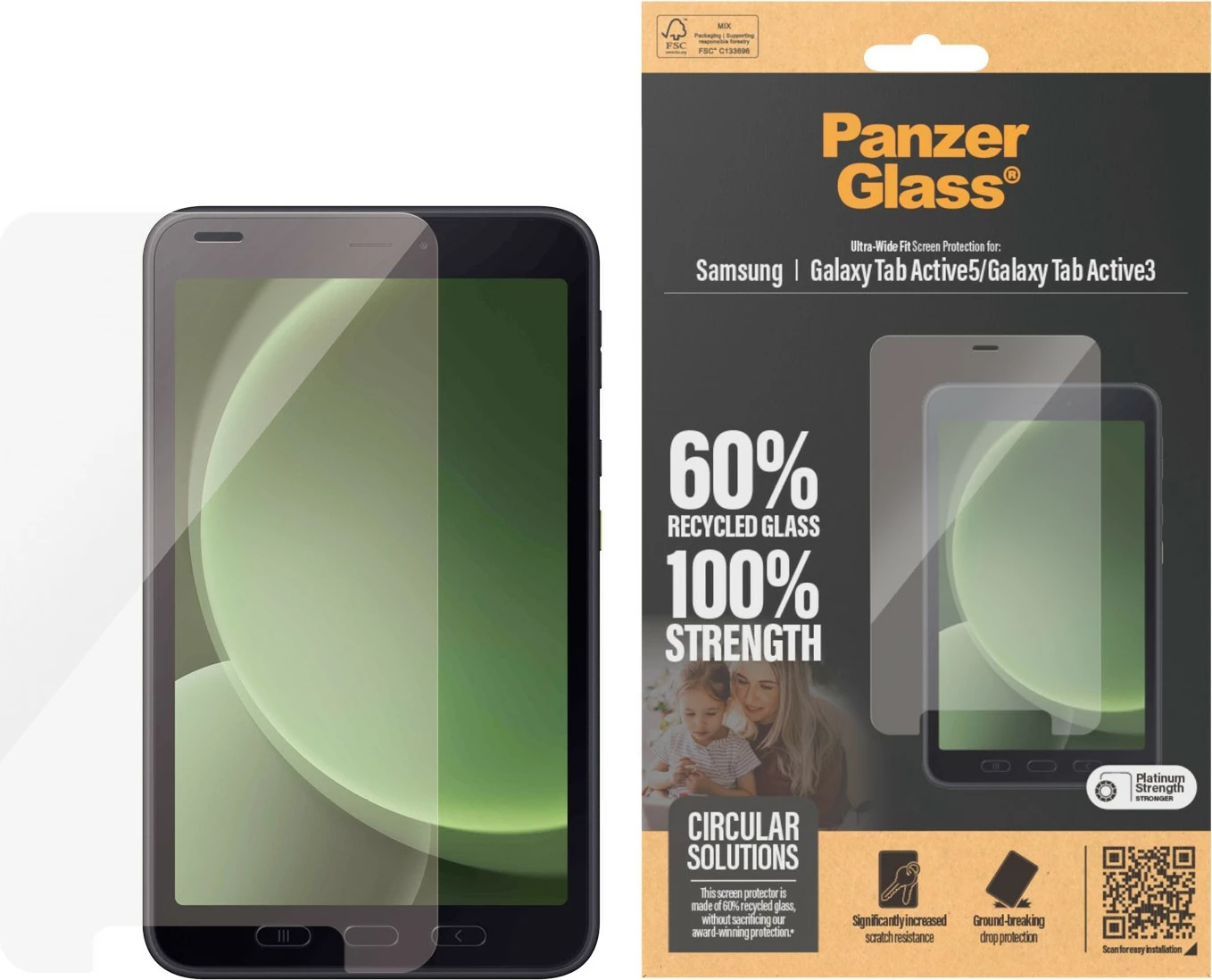 Mbrojtës ekrani PanzerGlass për Samsung Galaxy Tab Active5 5G / Active3, transparent