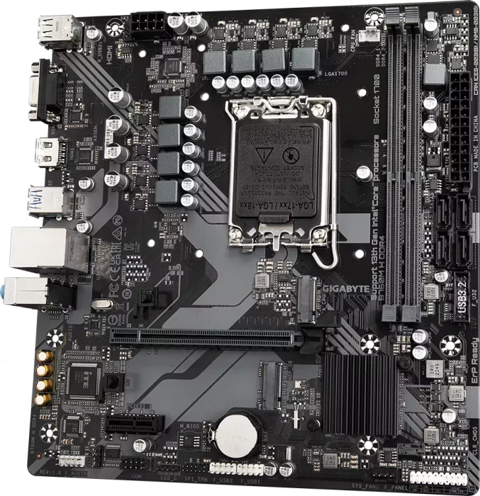 Pllakë amë GIGABYTE B760M H DDR4, mATX, LGA1700, DDR4 deri 128GB, 2x M.2, HDMI, USB 3.2 Gen1, SATA3, e zezë