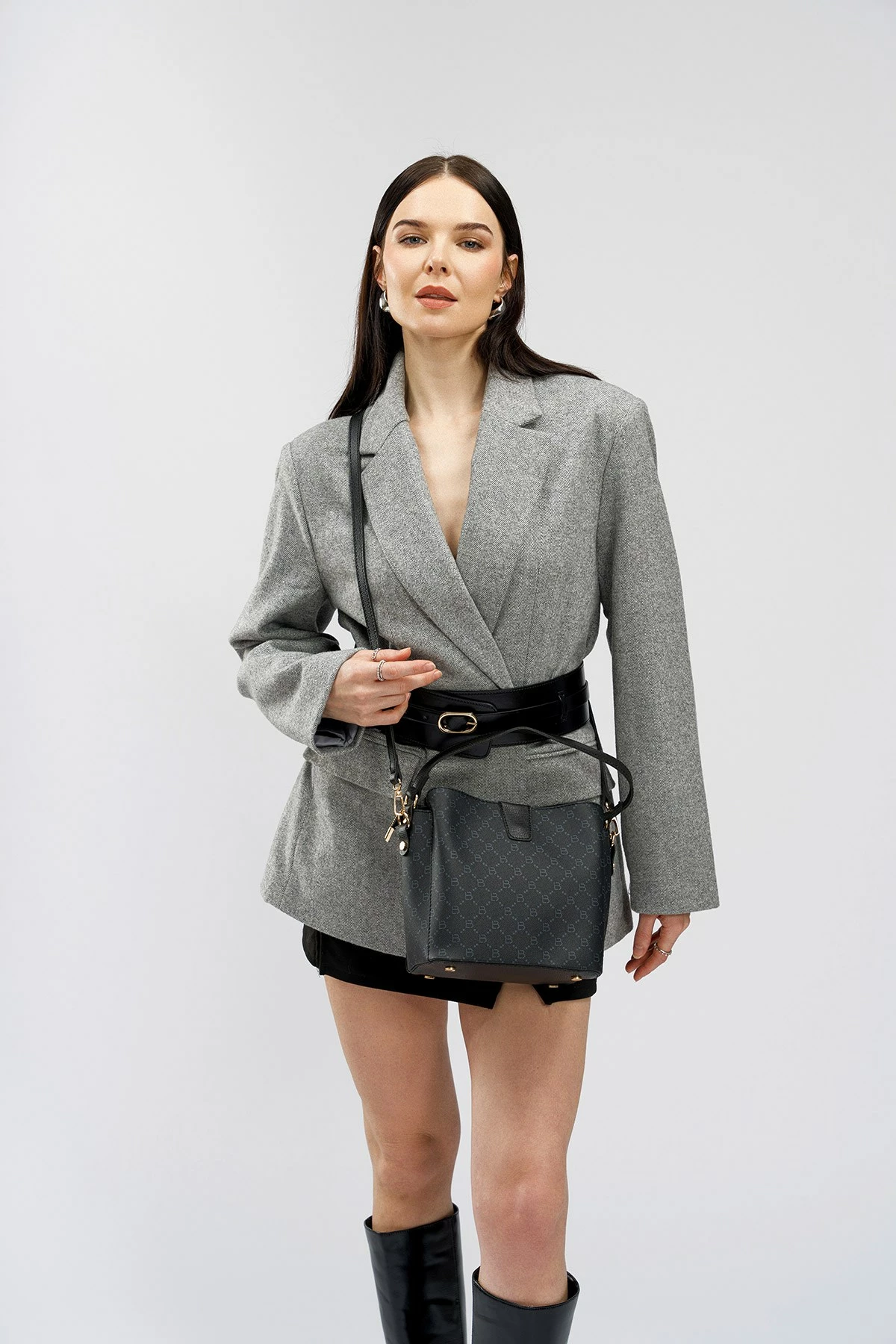 Çantë bucket Lucky Bees, 328 v2, e zezë, gri