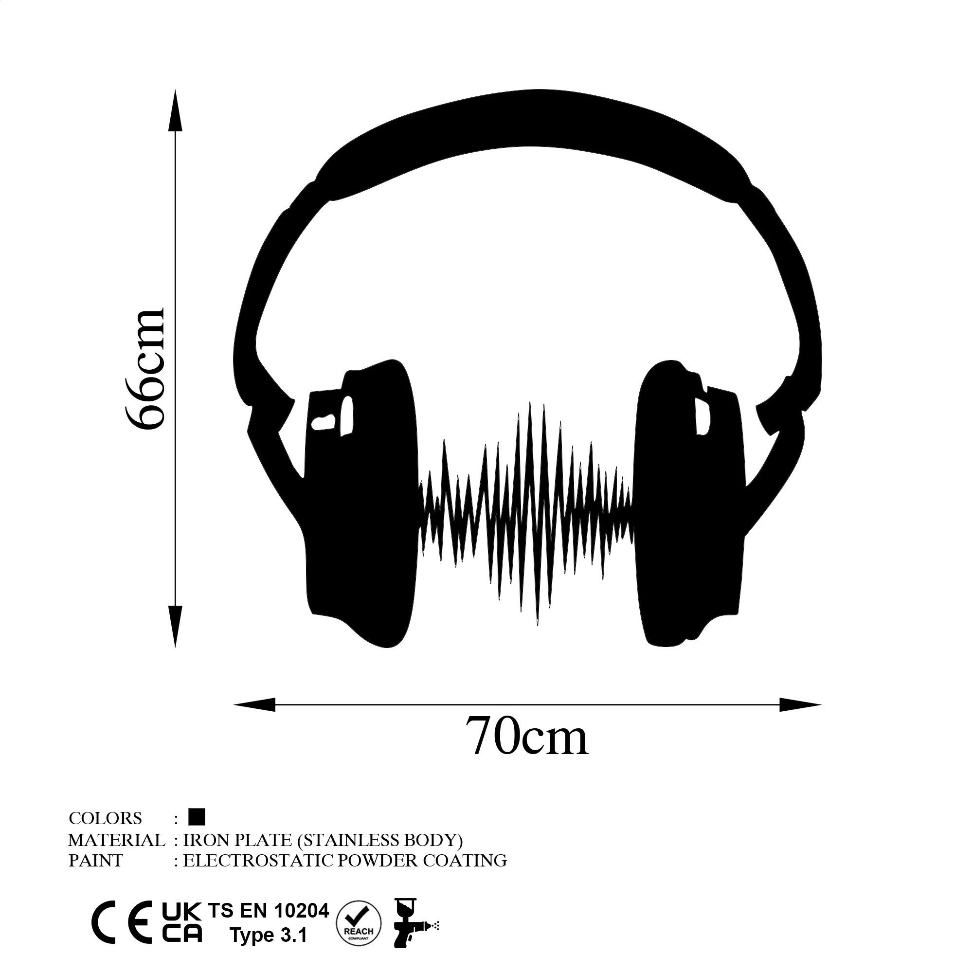 Aksesor dekorativ metalik për mur, Wallity, Just Music