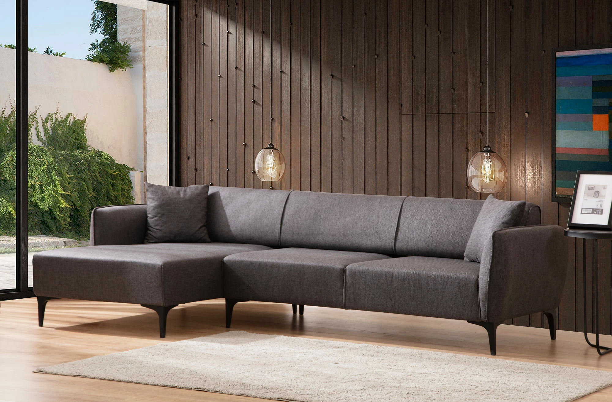 Këndare Belissimo, ngjyrë gri e errët, Atelier del Sofa, majtas
