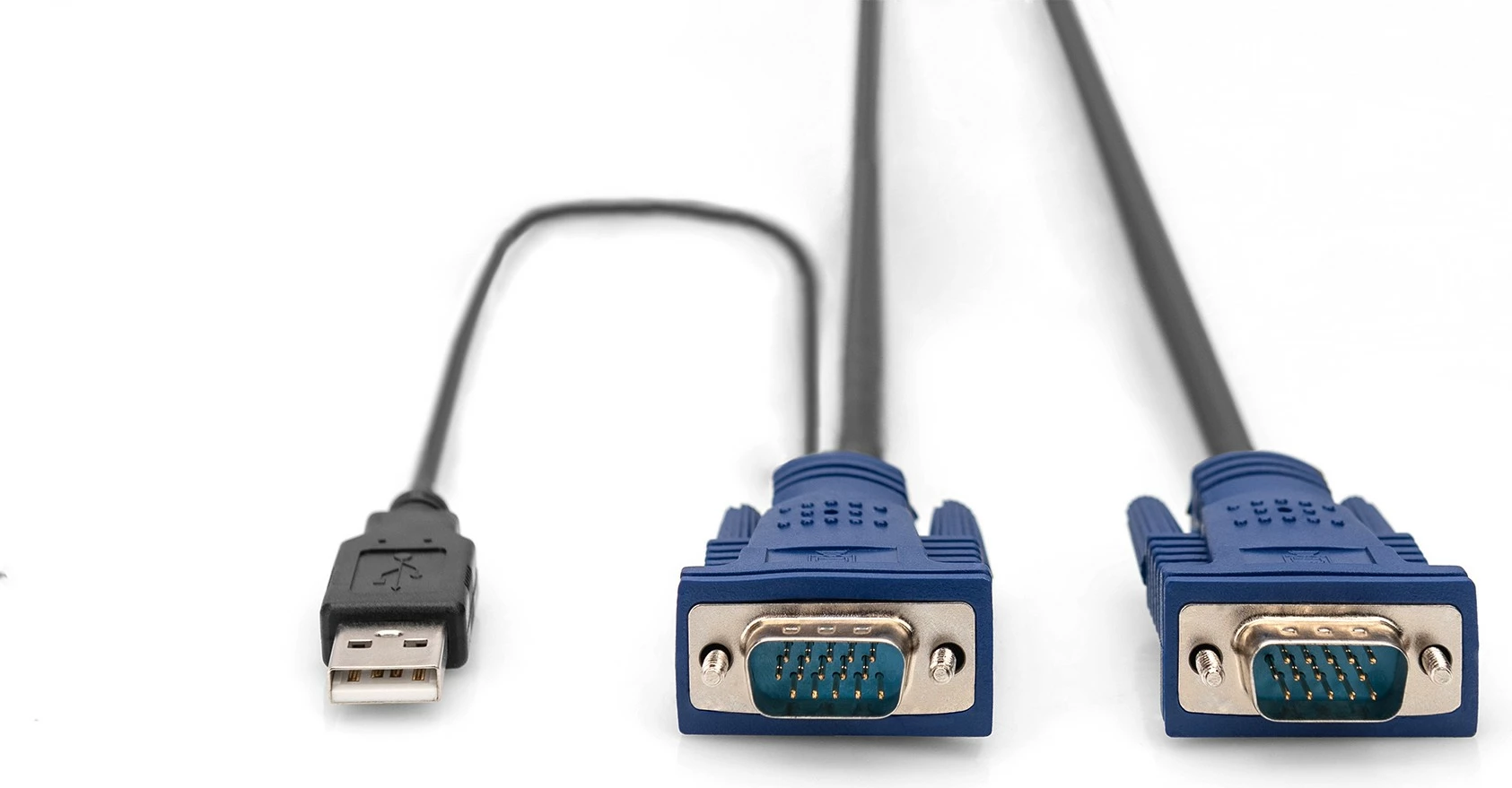 Kabllo KVM Digitus, VGA, PS/2, USB, 1.8m, e zezë