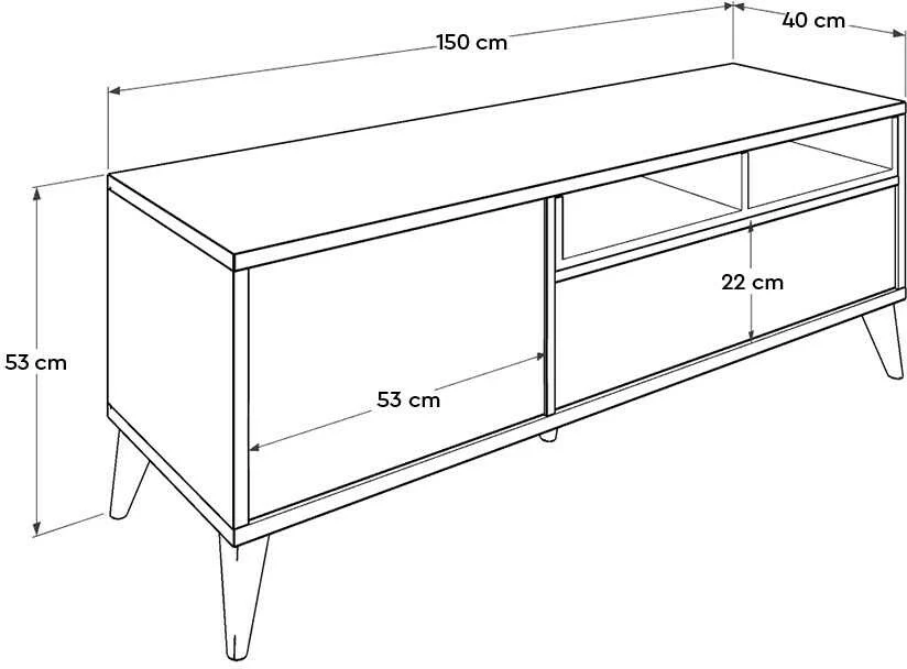 Komodë TV Hanah Home, Tvr-511-Dd-1, e bardhë