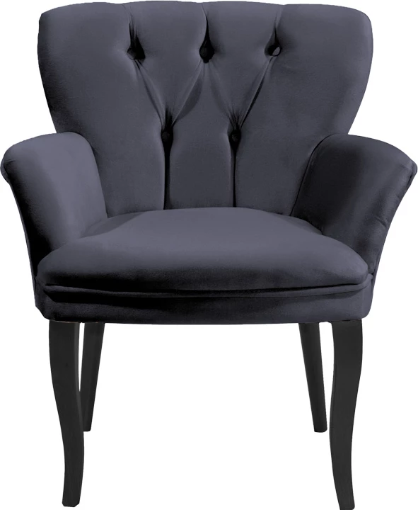 Karrige Samara kadife antracit-këmbë zeza 54x71x79cm