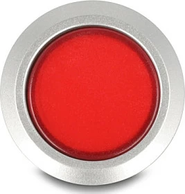 Switch me shtypje DeLOCK 22mm, LED e kuqe, 230V 3A, IP60, kuqe/argjendtë