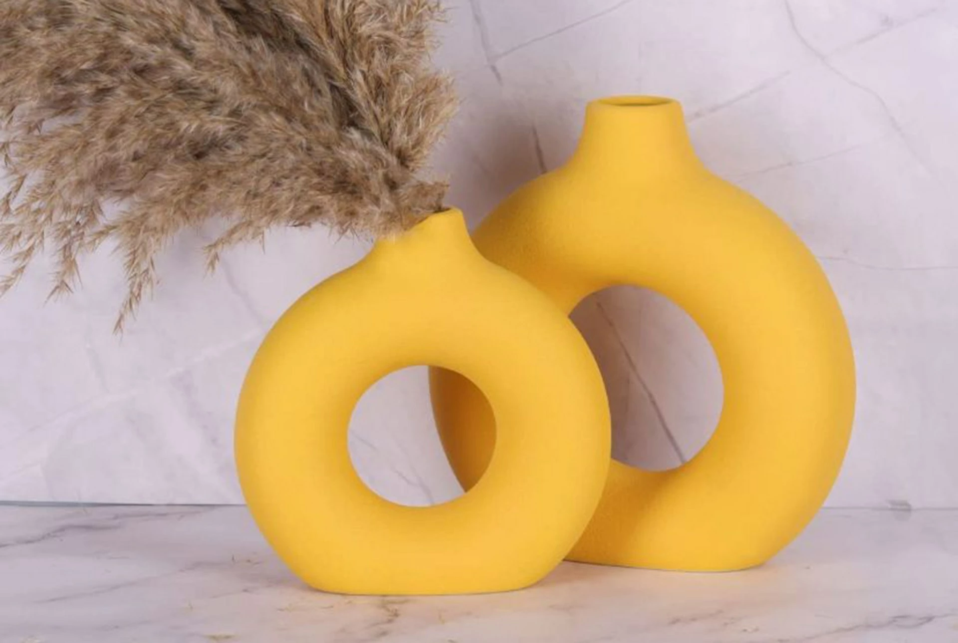 Set vazo Iskandinav Halka, ngjyrë e verdhë, Evila Originals