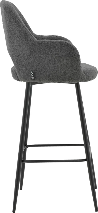 Karrige për bar Renish bouclé ngjyrë gri-këmbë metalike të zeza 51x57x114cm
