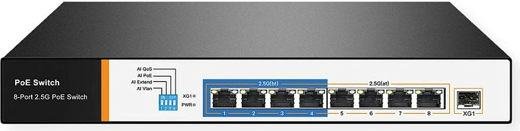 Switch rrjeti VALUE 21.99.1189, 8x 2.5G PoE (4x PoE++ + 4x PoE+), 1x SFP+ 10G, 1U, i zi