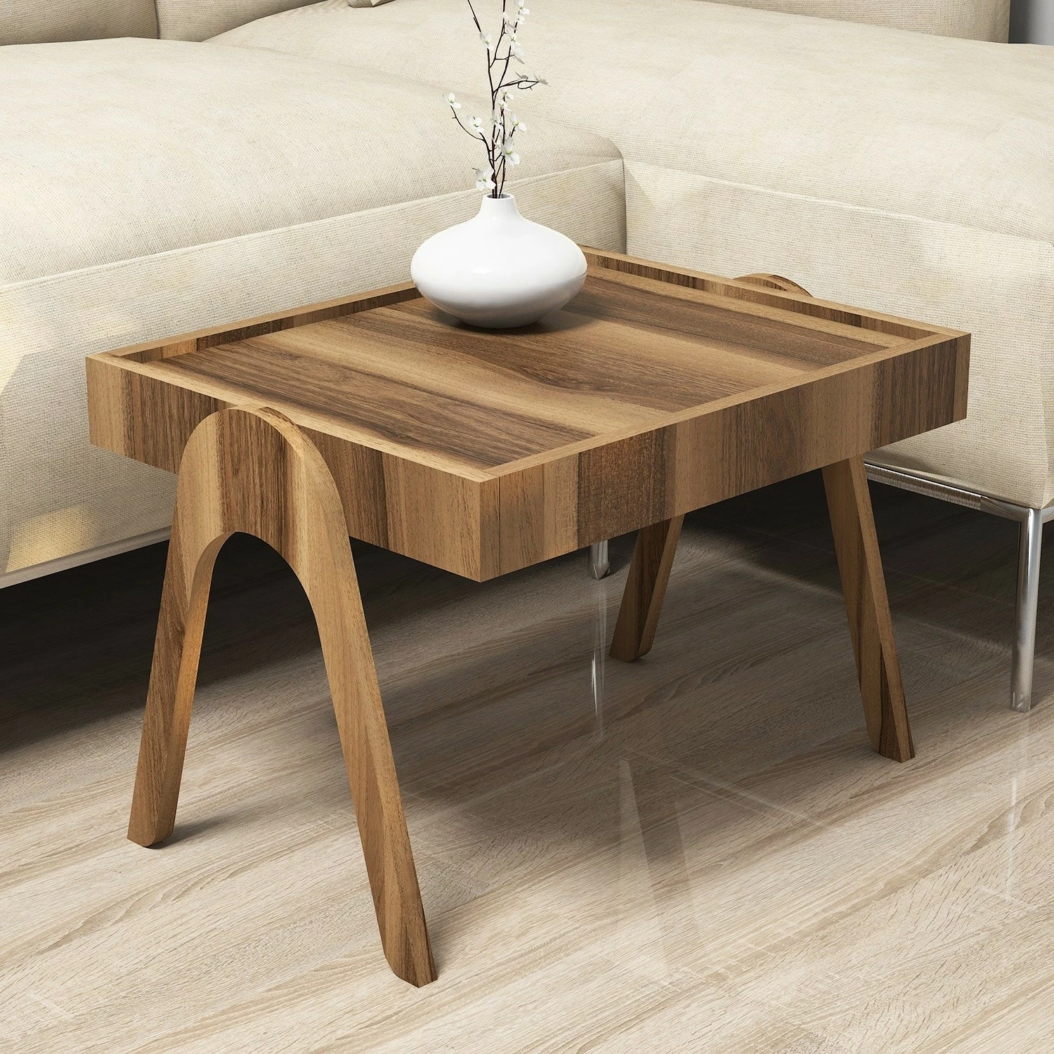 Set tavolinash të ndërlidhura Hanah Home, Roma, ngjyrë arre, 3 copë