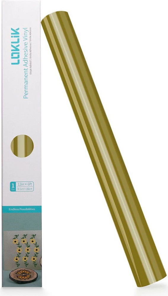 Folje vinili ngjitëse permanente LOKLiK, 30.5 x 180 cm, shkëlqyese, e artë