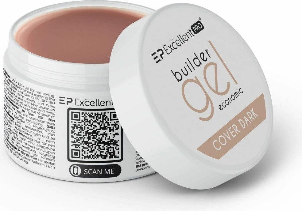 Xhel ndërtues për thonj për femra Excellent PRO Economic Cover Dark 50g