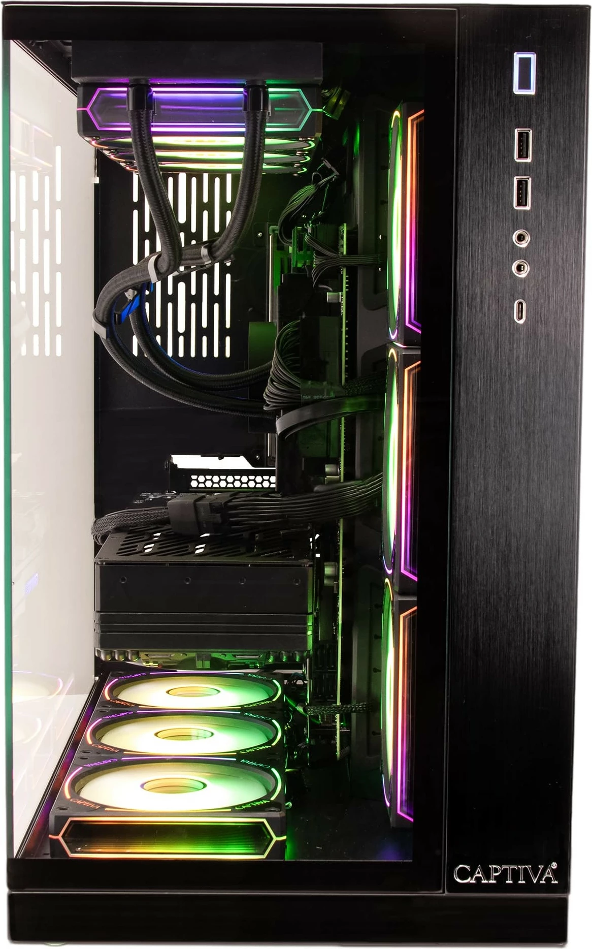 Kompjuter gaming Captiva Highend Gaming I89-020, i9-14900KF, 64GB RAM, 2TB SSD, RTX 5080, e zezë