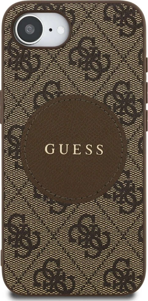 Mbështjellës Guess 4G Circle Classic Logo MagSafe për iPhone 16e, Kafe