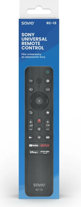 Pilot universal Savio RC-13 për Sony TV, i zi