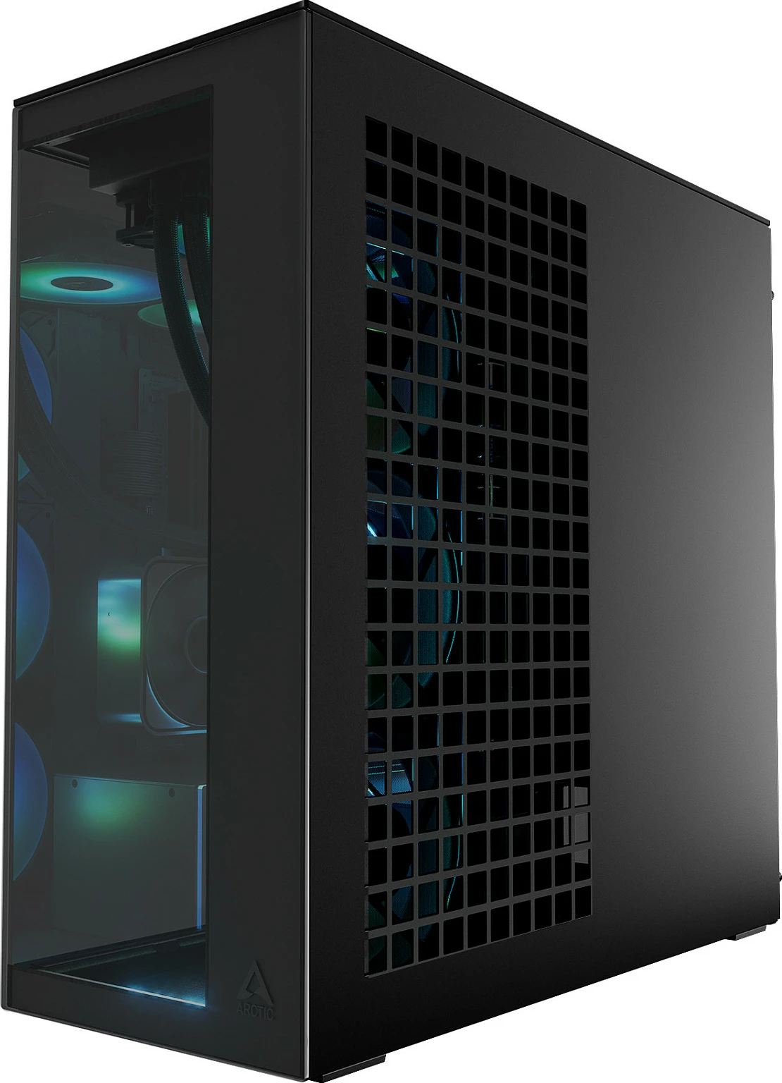 Kasë ARCTIC Xtender, Midi Tower, xham i temperuar, RGB, e zezë