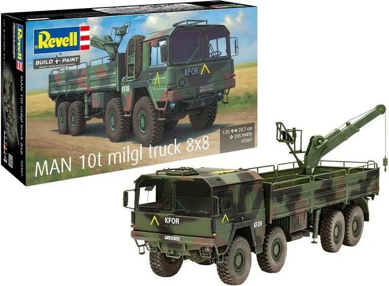 Model plastik kamioni MAN 10T Milgl 8x8 Revell 1:35, 245 pjesë