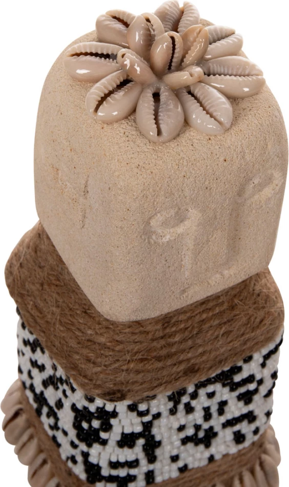 Statujë tavoline SUMBA FH4309 prej guri të bardhë paras-rruaza-litar bar deti 7x7x17Hcm