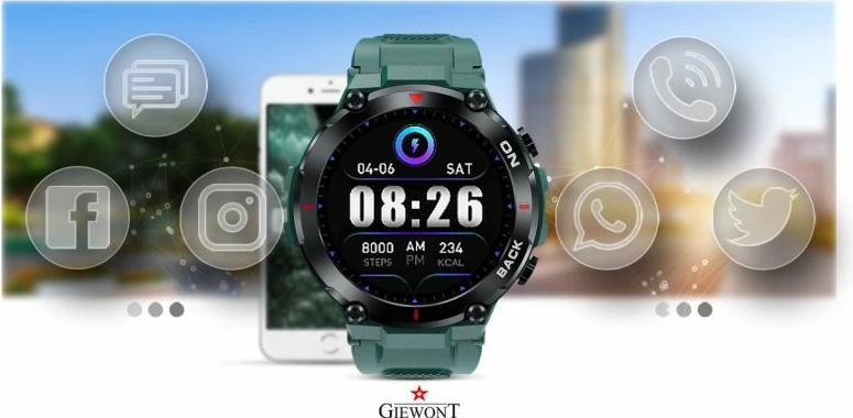 Smartwatch sportiv Giewont, jeshil