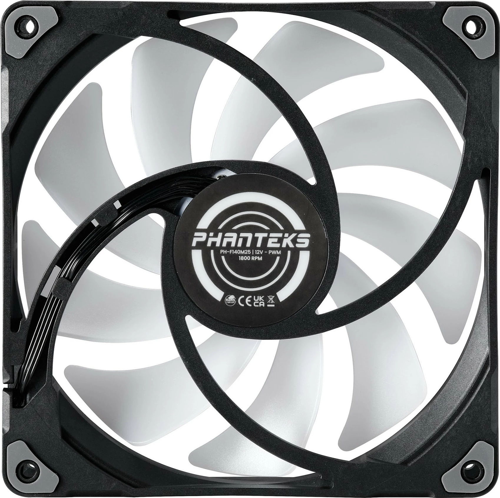 Ventilator për kasë Phanteks M25 140mm PWM RGB, i zi