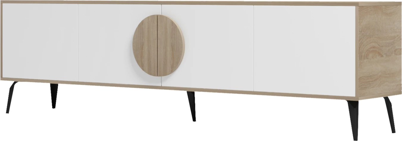 Komodë TV SAVORE, melaminë sonama-e bardhë, 180x35.5x51cm