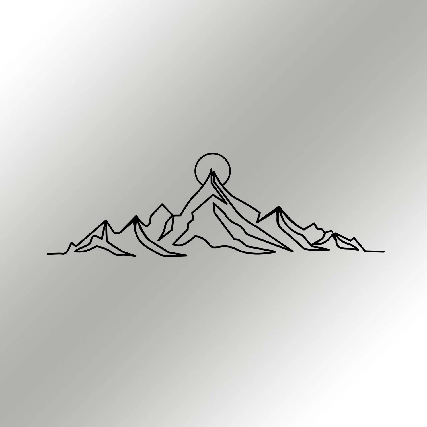 Aksesor dekorativ metalik për mur, Wallity Everest, ngjyrë e zezë, 119.5x37cm