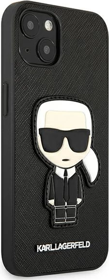 Mbështjellës Karl Lagerfeld Ikonik Saffiano për iPhone 13 mini, Hardcase, i zi