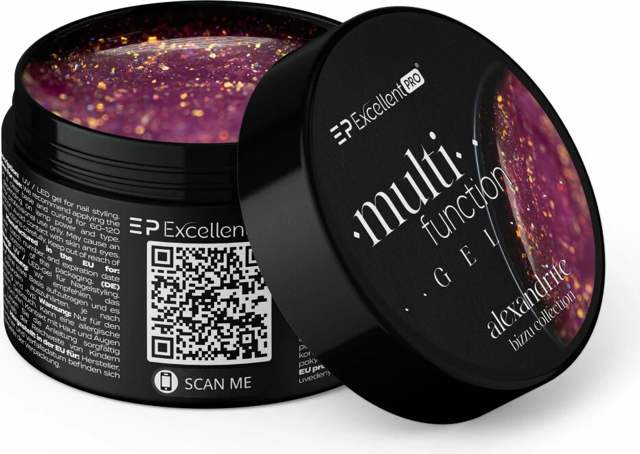 Xhel ndërtues për thonj Excellent PRO Multifunction Gel Alexandrite për femra, 15g