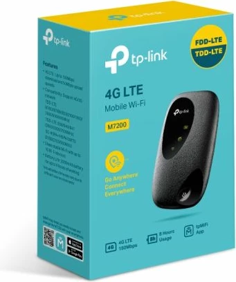 Hotspot Wi-Fi mobil 4G LTE TP-Link M7200, bateri 2000mAh, deri 10 pajisje, i zi