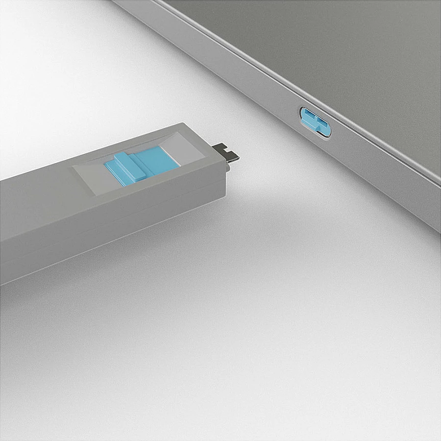 Bllokues porte USB Type-C LINDY, me çelës, blu