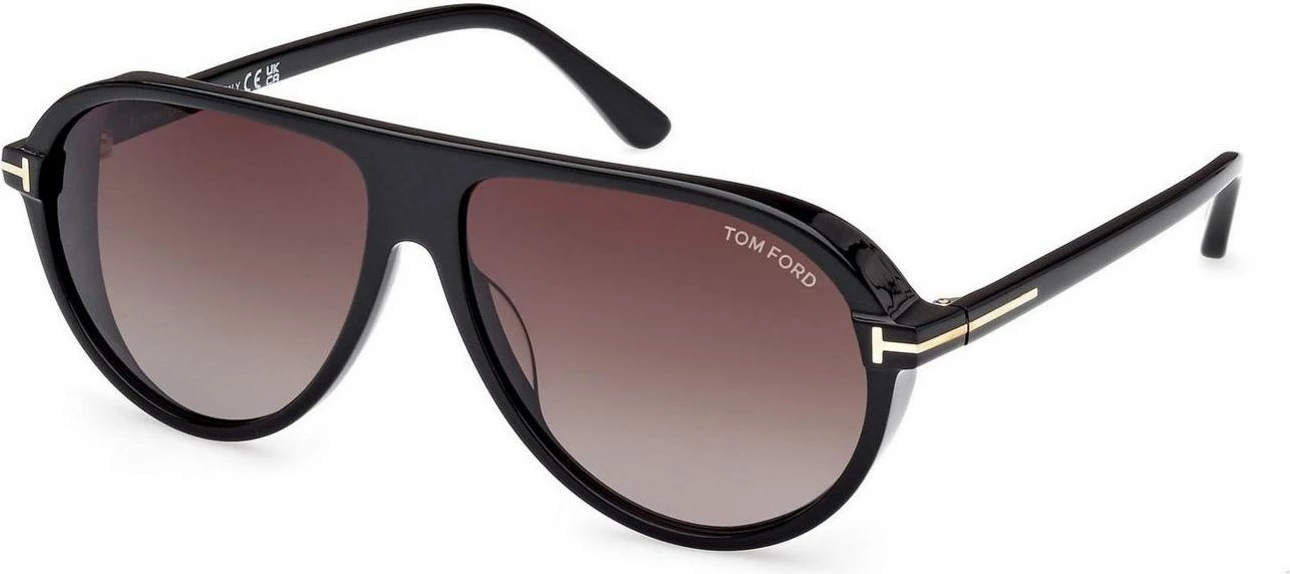 Syze dielli për meshkuj Tom Ford Marcus FT1023 01B, të zeza [Ngjyra: 60]