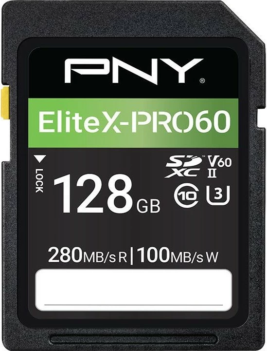SD kartelë PNY EliteX-PRO60 128GB, Class 10, UHS-II, e zezë