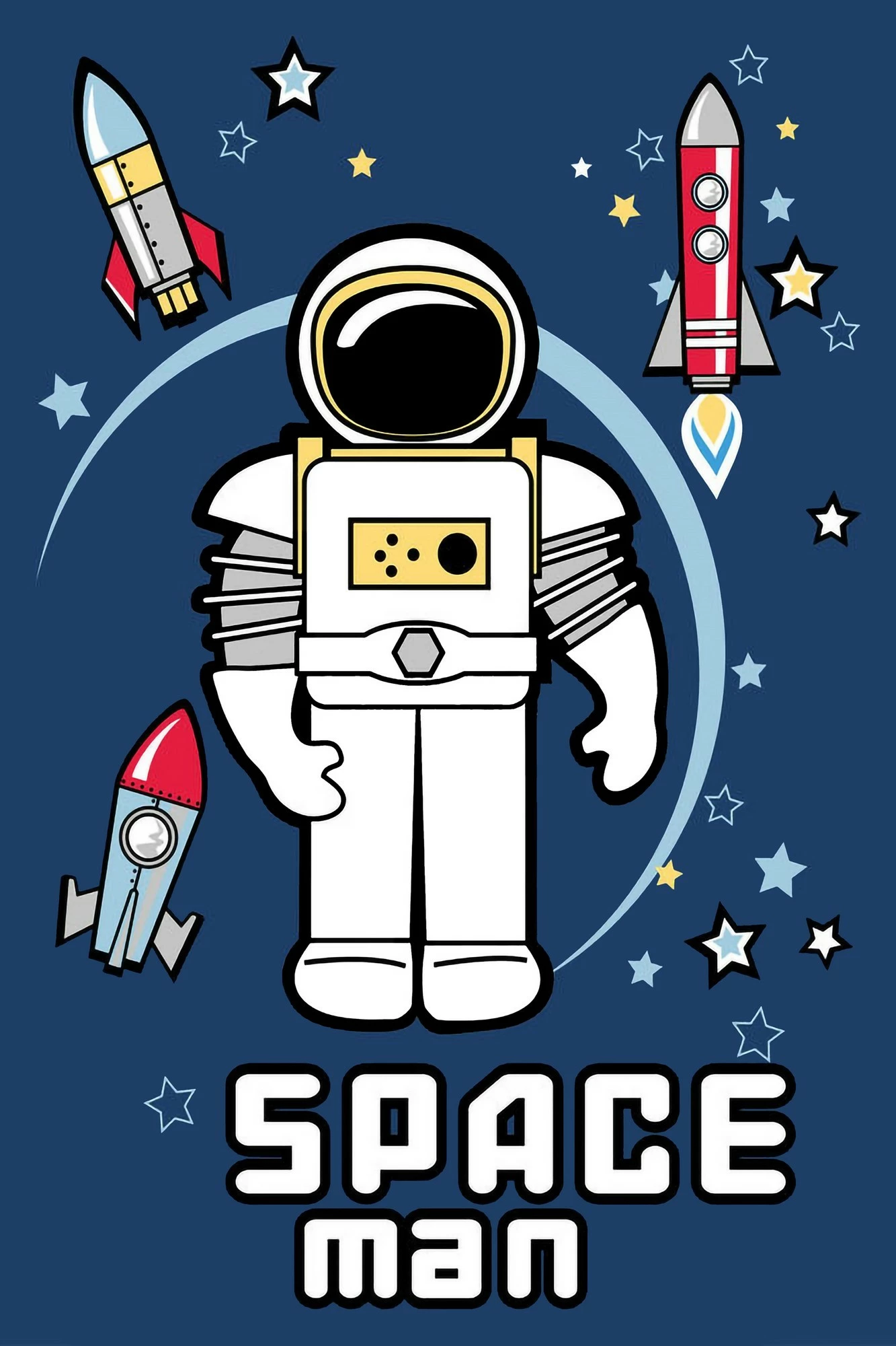 Qilim për fëmijë, dizajn astronaut, shumëngjyrësh, 80x120cm, KHMFESTO0021KEÇE
