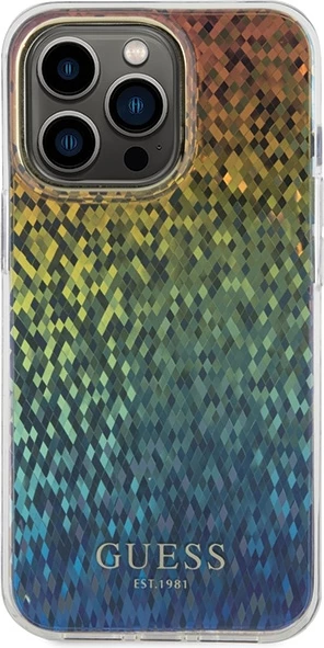 Mbështjellës Guess IML Faceted Mirror Disco Iridescent për iPhone 15 Pro Max, shumëngjyrësh
