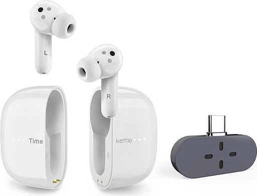 Kufje përkthyese Timekettle M3, Bluetooth 5.2, me kuti karikimi, IPX4, të bardha
