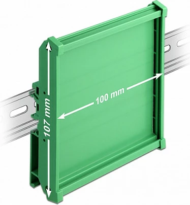 Mbajtës pllakash qarku DeLOCK 107 mm për DIN Rail, 10 cm, plastikë, i gjelbër