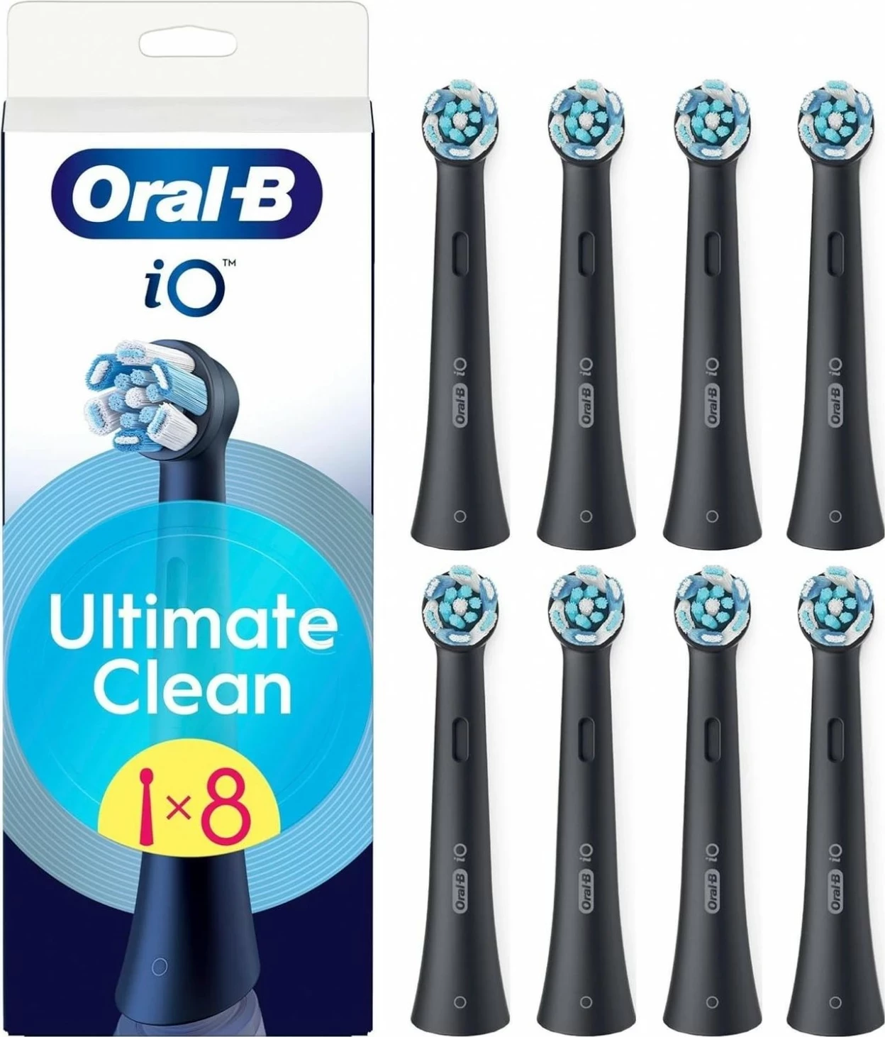 Koka rezervë për brushë dhëmbësh Oral-B iO Ultimate Clean EB8, 8 copë, e zezë