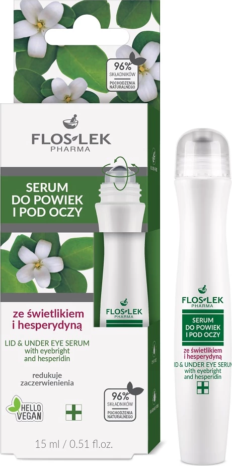 Serum për sy dhe nën sy Floslek me Lights dhe Hesperidin për femra, 15ml