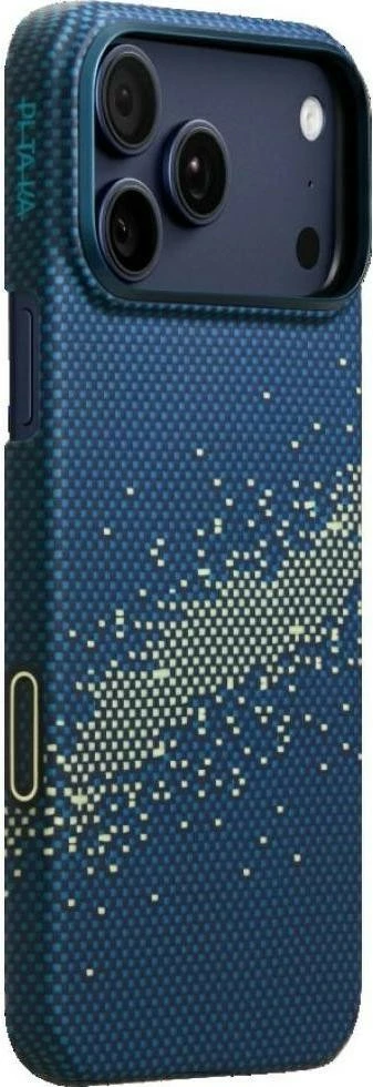 Mbështjellës Pitaka Ultra-Slim për Apple iPhone 17 Pro, fibër aramidi, MagSafe, blu/verdhe