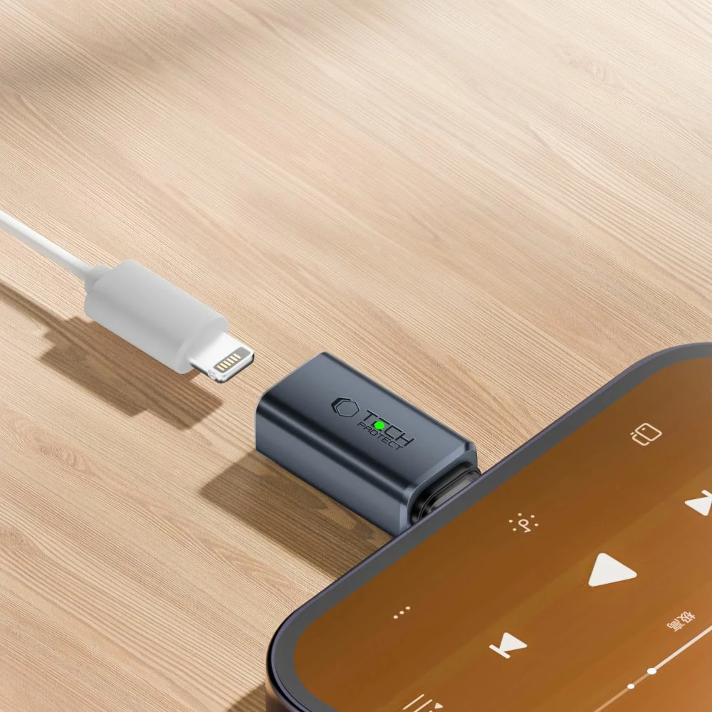 Adapter Tech-Protect UltraBoost Type-C në Lightning, Gri