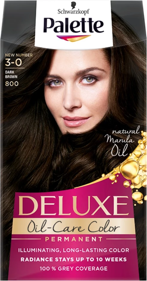 Ngjyrë për flokë për femra Palette Deluxe Oil-Care Color 800 (3-0) kafe e errët