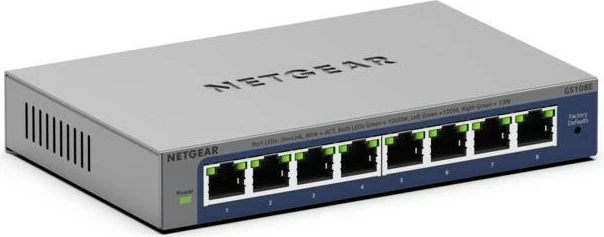 Switch NETGEAR GS108Ev4, Gigabit Ethernet, 8 porte, Gri