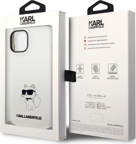 Mbështjellës Karl Lagerfeld Silicone Ikonik Choupette MagSafe për iPhone 14 Plus 6.7", Bardhë