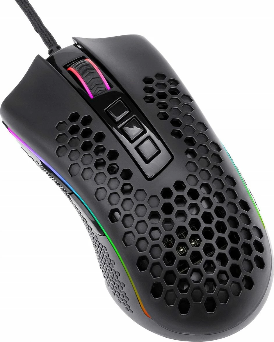 Maus gaming Redragon Storm M808-RGB, 12400 DPI, 7 butona, RGB, me kabllo USB, i zi